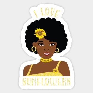 I Love Sunflowers Sticker